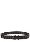 Lemaire Link Leather Belt In Dark Brown