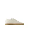 LEMAIRE LINOLEUM BASIC SNEAKERS - LEATHER - WHITE CLAY