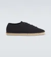 Lemaire Black Linoleum Laced Espadrilles In Black