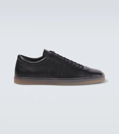 Lemaire Linoleum Basic Laced Up Trainers In Black