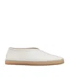 Lemaire White Linoleum Piped Loafers In White