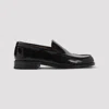 Lemaire Polished Black Calf Leather Loafers With Tonal Stitching In Black