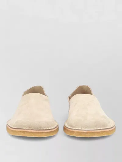Lemaire Loafers Round Toe Rubber Sole Suede In Neutral