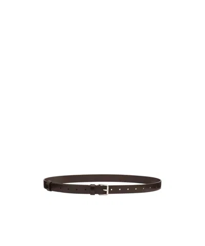 Lemaire Logo-engraved Leather Belt In Black