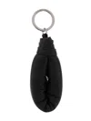 Lemaire Logo-engraved Leather Keyring In Brown