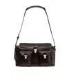 Lemaire Weekend Gear Leather Crossbody Bag With Pockets In Black