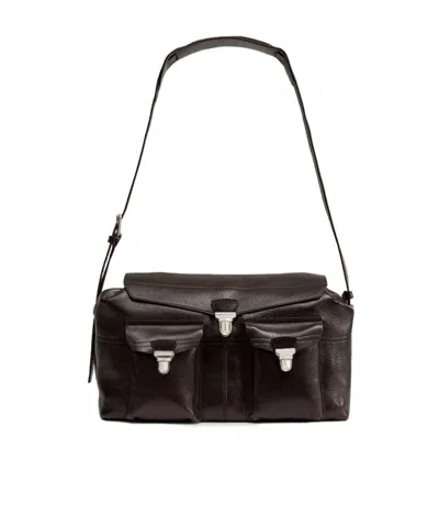 Lemaire Logo Shoulder Bag In Black