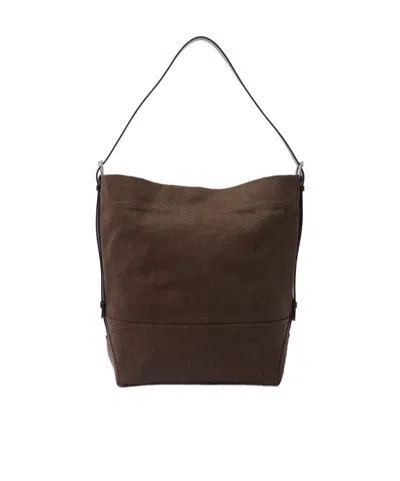 Lemaire Logo-detail Shoulder Bag In Brown
