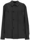 Lemaire Lon Sleeved Buttoned Shirt Jacket In Black