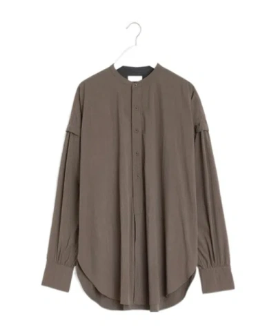 Lemaire Long Shirt With Half Placket In Multicolor