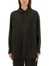 Lemaire Long-sleeved Shirt With Tie In Black