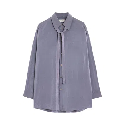 Pre-owned Lemaire Long Shirt With Tie 'asphalt' | Grey | Women's Size 36