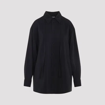 Lemaire Long Shirt With Tie In Black