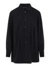Lemaire Long Sleeves Shirt And Tie Detail In Black