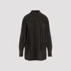 Lemaire Long-sleeved Shirt With Tie In Dark Espresso