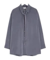 Lemaire Detachable Tie Shirt In Gray