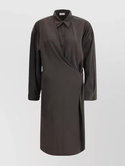LEMAIRE LONG SILK CHEMISIER DRESS