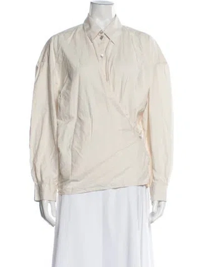 Pre-owned Lemaire Long Sleeve Blouse In Neutrals