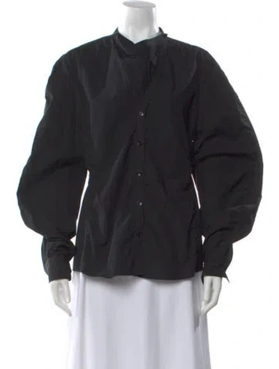 Pre-owned Lemaire Long Sleeve Button-up Top In Blue