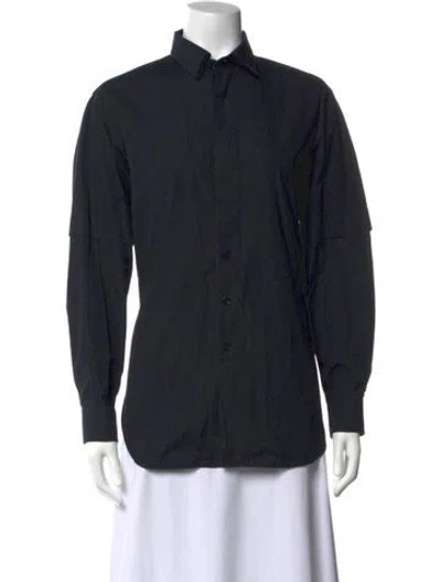 Pre-owned Lemaire Long Sleeve Button-up Top In Blue