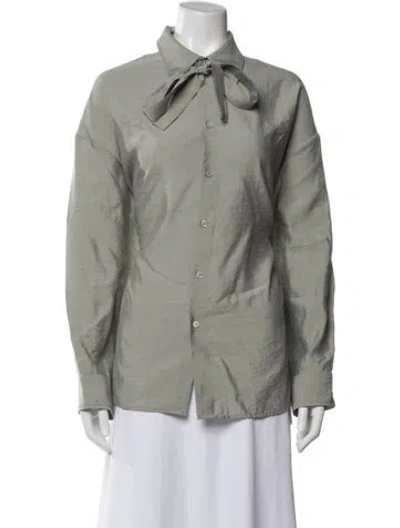Pre-owned Lemaire Long Sleeve Button-up Top In Gray