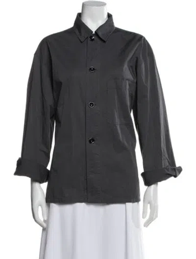 Pre-owned Lemaire Long Sleeve Button-up Top In Gray