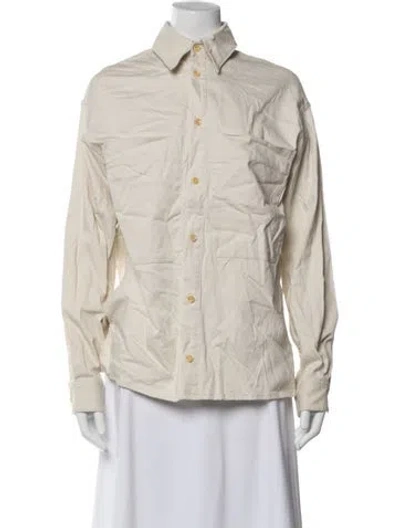 Pre-owned Lemaire Long Sleeve Button-up Top In Gray