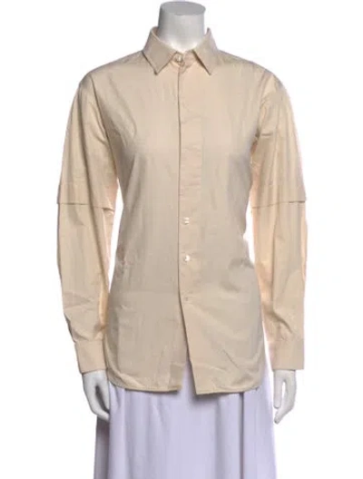 Pre-owned Lemaire Long Sleeve Button-up Top In Neutral