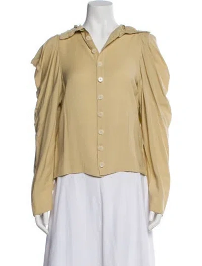 Pre-owned Lemaire Long Sleeve Button-up Top In Neutral