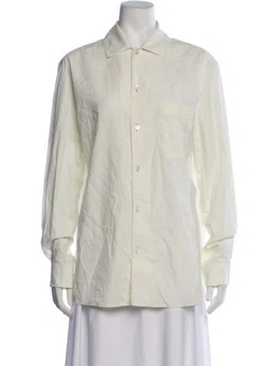 Pre-owned Lemaire Long Sleeve Button-up Top In Neutrals