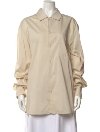 Pre-owned Lemaire Long Sleeve Button-up Top In Neutrals