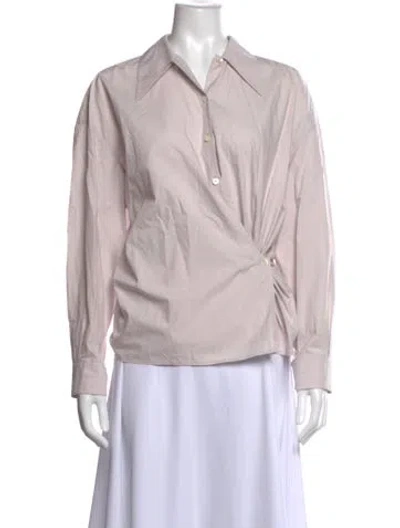 Pre-owned Lemaire Long Sleeve Button-up Top In Pink