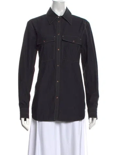 Pre-owned Lemaire Long Sleeve Button-up Top W/ Tags In Grey