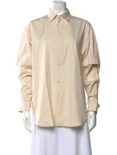 Pre-owned Lemaire Long Sleeve Button-up Top W/ Tags In Neutrals