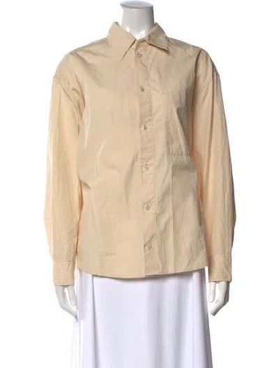 Pre-owned Lemaire Long Sleeve Button-up Top In Yellow