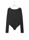 Lemaire Long-sleeve Cotton Bodysuit In Gray