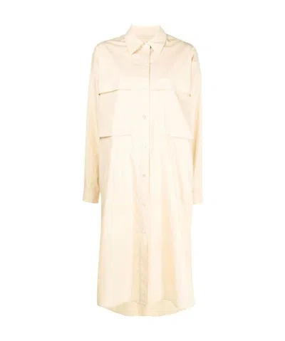 Lemaire Long-sleeve Cotton Shirtdress In White