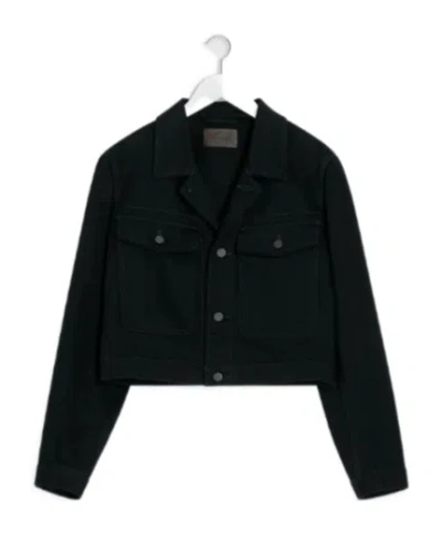 Lemaire Long Sleeve Denim Jacket In Black