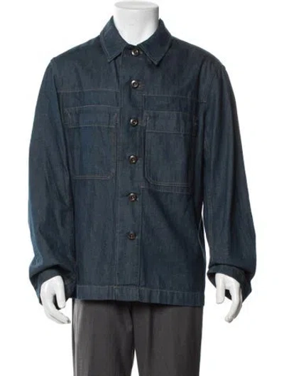 Pre-owned Lemaire Long Sleeve Denim Shirt In Blue