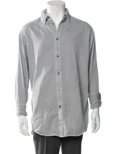 Pre-owned Lemaire Long Sleeve Denim Shirt In Gray