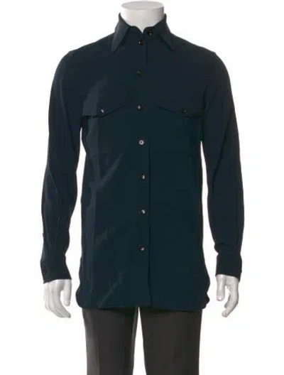 Pre-owned Lemaire Long Sleeve Dress Shirt In Green