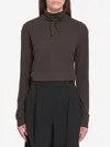 Lemaire Long Sleeve Foulard Top In Brown