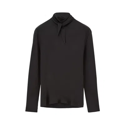 Pre-owned Lemaire Long-sleeve Foulard Top 'dark Espresso' | Brown | Women's Size Xs