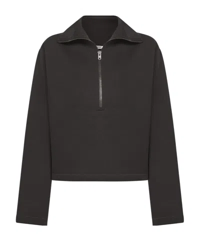 Lemaire Long Sleeve Lapel Pullover In Black