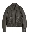 Lemaire Brown Soft Nappa Leather Jacket In Brown