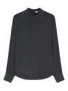 Lemaire Long-sleeve Plastron Blouse In Black
