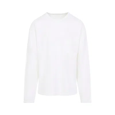 Lemaire White Cotton Long-sleeve T-shirt With Minimalist Design