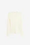 Lemaire Rib Long Sleeve Longsleeve In Beige