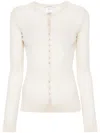 Lemaire Long-sleeve Ribbed Top In Beige