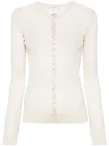 Lemaire Long-sleeve Ribbed Top In Nude & Neutrals